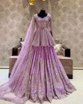 ATTRACTIVE GEORGETTE EMBROIDERY SEQUENCE WORK TOP LEHENGA WITH DUPATTA PARTY WEAR WHOLESALE PRICE ETHNIC GARMENT (4)