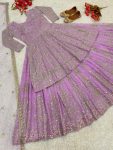 ATTRACTIVE GEORGETTE EMBROIDERY SEQUENCE WORK TOP LEHENGA WITH DUPATTA PARTY WEAR WHOLESALE PRICE ETHNIC GARMENT (4)