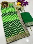 ATTRACTIVE GEORGETTE LAHARIYA PRINT SAREE WITH UNSTITCHED BLOUSE FESTIVA WEAR WHOLESALE PRICE ETHNIC GARMENT (12)