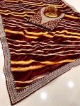 ATTRACTIVE GEORGETTE LAHARIYA PRINT SAREE WITH UNSTITCHED BLOUSE FESTIVA WEAR WHOLESALE PRICE ETHNIC GARMENT (2)