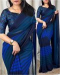 ATTRACTIVE GEORGETTE PEDDING PRINT WITH WEAVING BORDER WORK SAREE WITH UNSTITCHED BLOUSE PARTY WEAR WHOLESALE PRICE ETHNIC GARMENT (17)