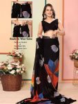 ATTRACTIVE GEORGETTE READY TO WEAR 1 MINUTE SAREE WITH UNSTITCHED BLOUSE PARTY WEAR WHOLESALE PRICE ETHNIC GARMENT (2)