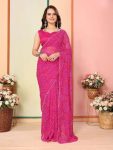 ATTRACTIVE GEORGETTE READY TO WEAR 1 MINUTE SAREE WITH UNSTITCHED BLOUSE PARTY WEAR WHOLESALE PRICE ETHNIC GARMENT (10)