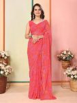 ATTRACTIVE GEORGETTE READY TO WEAR 1 MINUTE SAREE WITH UNSTITCHED BLOUSE PARTY WEAR WHOLESALE PRICE ETHNIC GARMENT (14)