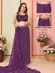 ATTRACTIVE GEORGETTE READY TO WEAR 1 MINUTE SAREE WITH UNSTITCHED BLOUSE PARTY WEAR WHOLESALE PRICE ETHNIC GARMENT (16)