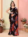 ATTRACTIVE GEORGETTE READY TO WEAR 1 MINUTE SAREE WITH UNSTITCHED BLOUSE PARTY WEAR WHOLESALE PRICE ETHNIC GARMENT (2)