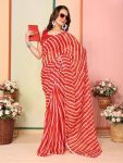 ATTRACTIVE GEORGETTE READY TO WEAR 1 MINUTE SAREE WITH UNSTITCHED BLOUSE RED