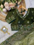 ATTRACTIVE GEORGETTE SEQUENCE AND THREAD EMBROIDERY WORK SAREE WITH STITCHED BLOUSE PARTY WEAR WHOLESALE PRICE ETHNIC GARMENT (11)