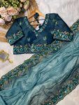 ATTRACTIVE GEORGETTE SEQUENCE AND THREAD EMBROIDERY WORK SAREE WITH STITCHED BLOUSE PARTY WEAR WHOLESALE PRICE ETHNIC GARMENT (2)