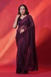 ATTRACTIVE GEORGETTE SEQUENCE EMBROIDERY WORK SAREE WITH UNSTITCHED BLOUSE PARTY WEAR WHOLESALE PRICE ETHNIC GARMENT (3)