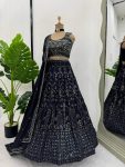 ATTRACTIVE GEORGETTE SEQUENCE WITH THREAD WORK LEHENGA CHOLI WITH DUPATTA FESTIVAL WEAR WEHOLESALE PRICE ETHNIC GARMENT (13)