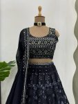 ATTRACTIVE GEORGETTE SEQUENCE WITH THREAD WORK LEHENGA CHOLI WITH DUPATTA FESTIVAL WEAR WEHOLESALE PRICE ETHNIC GARMENT (13)