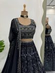 ATTRACTIVE GEORGETTE SEQUENCE WITH THREAD WORK LEHENGA CHOLI WITH DUPATTA FESTIVAL WEAR WEHOLESALE PRICE ETHNIC GARMENT (13)