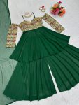 ATTRACTIVE GEORGETTE THREAD AND SEQUENCE WORK TOP PALAZZO WITH DUPATTA FESTIVAL WEAR WHOLESALE PRICE ETHNIC GARMENT (2)