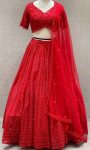 ATTRACTIVE GEORGETTE THREAD SEQUENCE WORK LEHENGA CHOLI WITH DUPATTA WEDDING WEAR WHOLESALE PRICE ETHNIC GARMENT (5)