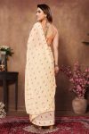 ATTRACTIVE GEORGETTE WEAVING CHEKS PRINT WITH PIPING LACE WORK ONE MINUTE SAREE WITH UNSTITCHED BLOUSE BEST PRICE ETHNIC GARMENT (10)