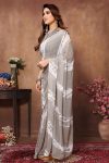 ATTRACTIVE GEORGETTE WEAVING CHEKS PRINT WITH PIPING LACE WORK ONE MINUTE SAREE WITH UNSTITCHED BLOUSE BEST PRICE ETHNIC GARMENT (5)