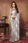 ATTRACTIVE GEORGETTE WEAVING CHEKS PRINT WITH PIPING LACE WORK ONE MINUTE SAREE WITH UNSTITCHED BLOUSE BEST PRICE ETHNIC GARMENT (5)