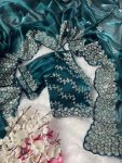 ATTRACTIVE JIMMY CHOO EMBROIDERY SEQUENCE AND CUT WORK SAREE WITH STITCHED BLOUSE PARTY WEAR WHOLESALE PRICE ETHNIC GARMENT (15)