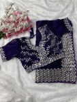 ATTRACTIVE JIMMY CHOO EMBROIDERY SEQUENCE AND CUT WORK SAREE WITH STITCHED BLOUSE PARTY WEAR WHOLESALE PRICE ETHNIC GARMENT (11)