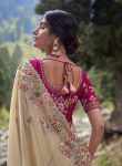 ATTRACTIVE JIMMY CHOO EMBROIDERY THREAD CODING AND SEQUENCE WORK SAREE WITH STITCHED BLOUSE PARTY WEAR WHOLESALE PRICE ETHNIC GARMENT (29)