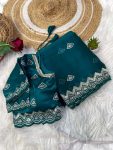 ATTRACTIVE JIMMY CHOO SEQUENCE THREAD WORK SAREE WITH STITCHED BLOUSE FESTIVAL WEAR WHOLESALE PRICE ETHNIC GARMENT (6)