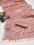 ATTRACTIVE JIMMY CHOO SILK FOIL PRINT WORK SAREE WITH UNSTITCHED BLOUSE PARTY WEAR WHOLESALE PRICE ETHNIC GARMENT 1 (1)