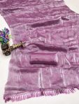 ATTRACTIVE JIMMY CHOO SILK FOIL PRINT WORK SAREE WITH UNSTITCHED BLOUSE PARTY WEAR WHOLESALE PRICE ETHNIC GARMENT 2 (2)