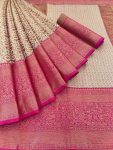 ATTRACTIVE KANJIVARAM SILK WEAVING ZARI WORK SAREE WITH UNSTITCHED BLOUSE FESTIVAL WEAR WHOLESALE PRICE ETHNIC GARMENT 2 (2)