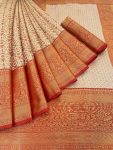 ATTRACTIVE KANJIVARAM SILK WEAVING ZARI WORK SAREE WITH UNSTITCHED BLOUSE FESTIVAL WEAR WHOLESALE PRICE ETHNIC GARMENT 3 (2)