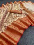 ATTRACTIVE KANJIVARAM SILK WEAVING ZARI WORK SAREE WITH UNSTITCHED BLOUSE FESTIVAL WEAR WHOLESALE PRICE ETHNIC GARMENT 3 (2)