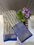 ATTRACTIVE KANJIVARAM SILK WEAVING ZARI WORK SAREE WITH UNSTITCHED BLOUSE FESTIVAL WEAR WHOLESALE PRICE ETHNIC GARMENT (34)