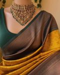 ATTRACTIVE LICHI SILK WEAVING WORK SAREE WITH UNSTITCHED BLOUSE FESTIVAL WEAR WHOLESALE PRICE ETHNIC GARMENT 1 (4)