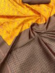 ATTRACTIVE LICHI SILK WEAVING WORK SAREE WITH UNSTITCHED BLOUSE FESTIVAL WEAR WHOLESALE PRICE ETHNIC GARMENT 1 (4)