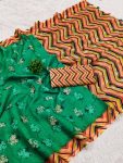 ATTRACTIVE LINEN DIGITAL PRINT WORK SAREE WITH UNSTITCHED BLOUSE CASUAL WEAR WHOLESALE PRICE ETHNIC GARMENT (2)