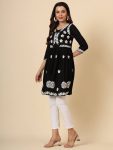 ATTRACTIVE LIVA RAYON LUCKNOWI CHICKENKARI WORK ONLY KURTI OFFICE WEAR WHOLESALE PRICE ETHNIC GARMENT (5)