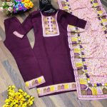 ATTRACTIVE MAGIC COTTON PRINT LACE WORK TOP BOTTOM WITH DUPATTA CASUAL WEAR WHOLESALE PRICE ETHNIC GARMENT (10)