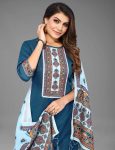 ATTRACTIVE MAGIC COTTON PRINT LACE WORK TOP BOTTOM WITH DUPATTA CASUAL WEAR WHOLESALE PRICE ETHNIC GARMENT (3)