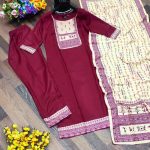 ATTRACTIVE MAGIC COTTON PRINT LACE WORK TOP BOTTOM WITH DUPATTA CASUAL WEAR WHOLESALE PRICE ETHNIC GARMENT (19)