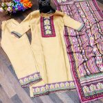 ATTRACTIVE MAGIC COTTON PRINT LACE WORK TOP BOTTOM WITH DUPATTA CASUAL WEAR WHOLESALE PRICE ETHNIC GARMENT (23)