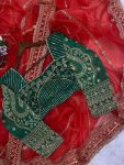 ATTRACTIVE ORGANZA CODING SEQUENCE WORK SAREE WITH UNSTITCHED BLOUSE FESTIVAL WEAR WHOLESALE PRICE ETHNIC GARMENT (7)