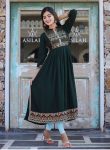 ATTRACTIVE RAYON FOIL PRINT WORK NAYRA CUT KURTI CASUAL WEAR WHOLESALE PRICE ETHJNIC GARMENT (2)