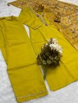 ATTRACTIVE ROMAN SILK HAND WORK TOP BOTTOM WITH DUPATTA CASUAL WEAR WHOLESALE PRICE ETHNIC GARMENT (3)
