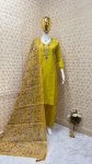 ATTRACTIVE ROMAN SILK HAND WORK TOP BOTTOM WITH DUPATTA CASUAL WEAR WHOLESALE PRICE ETHNIC GARMENT (3)