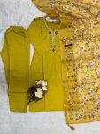 ATTRACTIVE ROMAN SILK HAND WORK TOP BOTTOM WITH DUPATTA CASUAL WEAR WHOLESALE PRICE ETHNIC GARMENT (3)