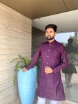 ATTRACTIVE ROMAN SILK MENS KURTA PAJAMA WITH CHICKENKARI WORK JACKET FESTIVAL WEAR WHOLESALE PRICE ETHNIC GARMENT (11)