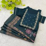 ATTRACTIVE ROMAN SILK NECK HAND WORK KURTI PANT WITH DUPATTA PARTY WEAR WHOLESALE PRICE ETHNIC GARMENT 1) (6)