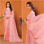 ATTRACTIVE SATIN POLYESTER ZARI WORK SAREE WITH UNSTITCHED BLOUSE PARTY WEAR WHOLESALE PRICE ETHNIC GARMENT (4)