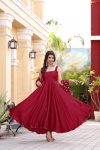 ATTRACTIVE SATIN SILK PLAIN GOWN WITH EMBROIDERY SEQUENCE WORK DUPATTA FESTIVAL WEAR WHOLESALE PRICE ETHNIC GARMENT (13)