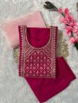 ATTRACTIVE SLUB COTTON EMBROIDERY SEQUENCE WORK TOP BOTTOM WITH DUPATTA OFFICE WEAR WHOLESALE PRICE ETHNIC GARMENT 2 (4)